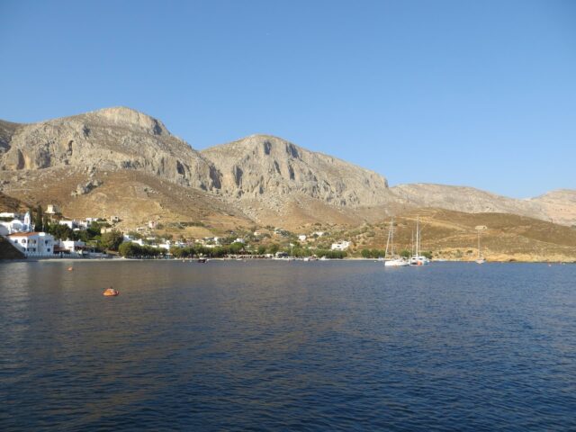 Aussicht auf Emborios vom Boot